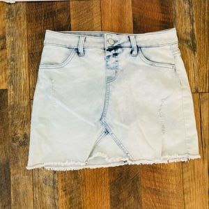 Washed denim skort